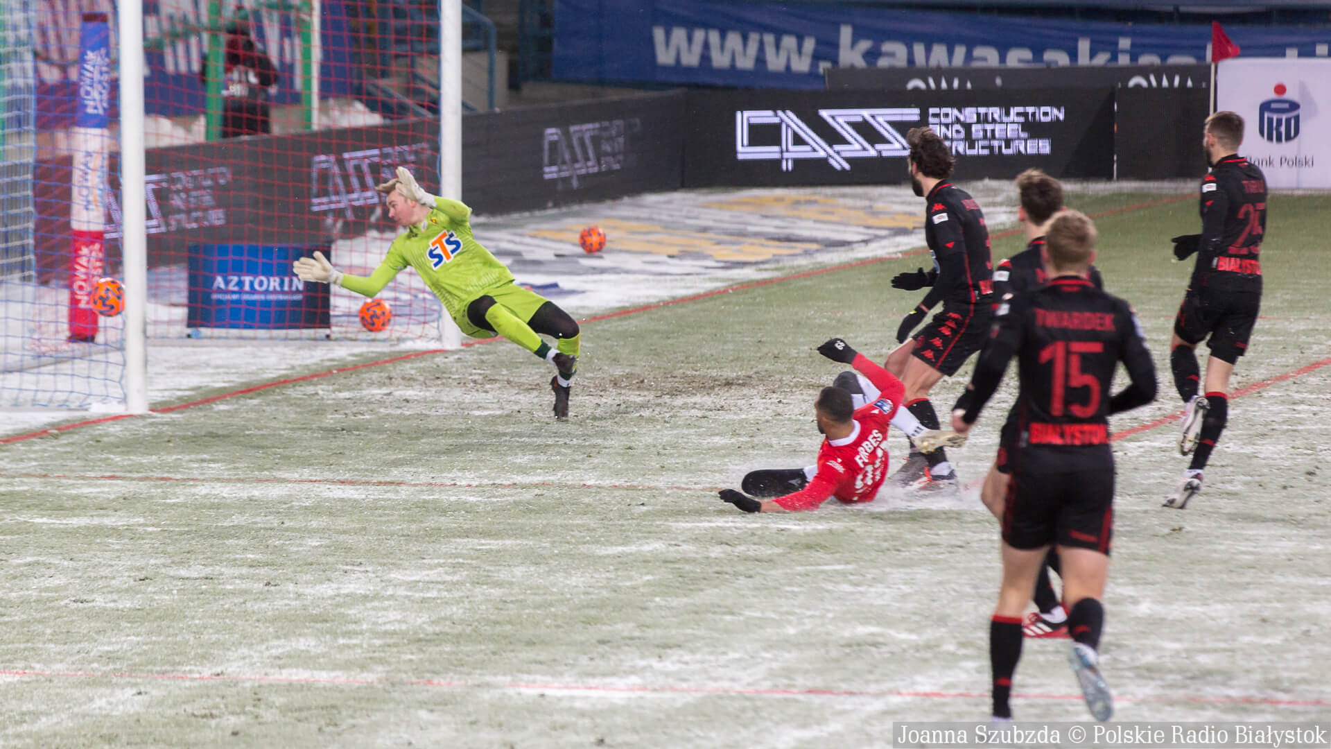 Jagiellonia Białystok przegrywa z Wisłą Kraków w ekstremalnych warunkach pogodowych [zdjęcia]