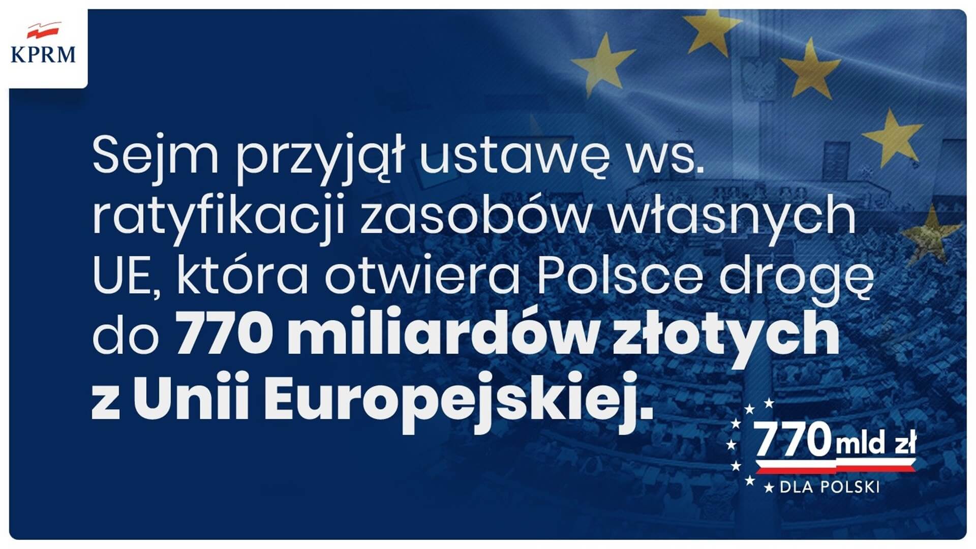 Sejm przyjął ustawę dotyczącą Krajowego Planu Odbudowy
