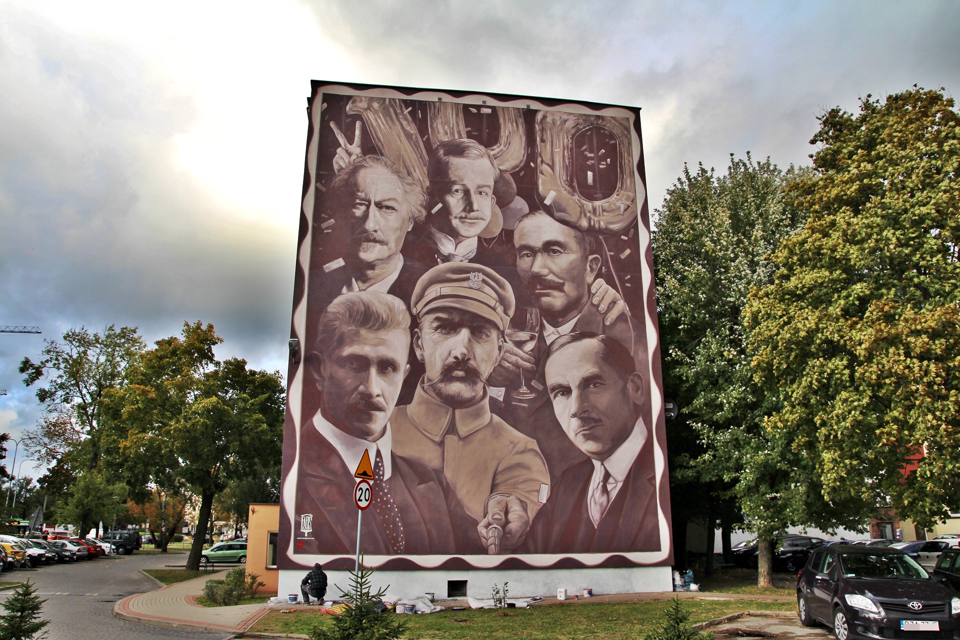 Ojcowie niepodległości na wspólnym selfie – w Białymstoku powstał nowy mural