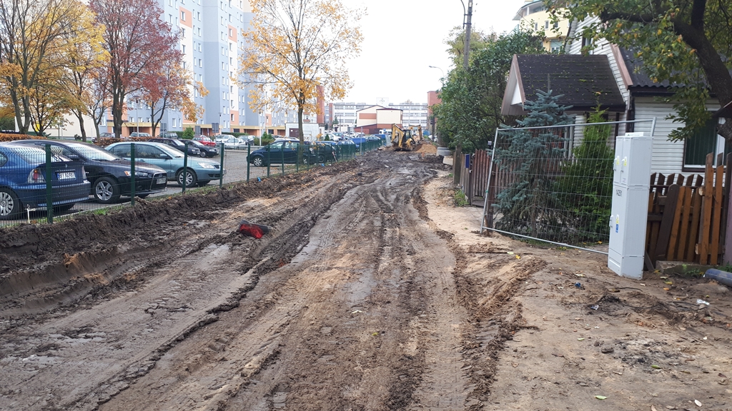 Rozkopali i zostawili - przerwany remont ulicy Wąskiej w Białymstoku
