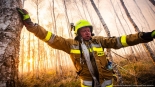 Pożar w Biebrzańskim Parku Narodowym, 20.04.2025, fot. mł. asp. Łukasz Rutkowski/Państwowa Straż Pożarna