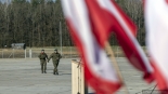 Uroczystości na terenie jednostki wojskowej w Wojewodzinie koło Grajewa, 28.0.2025, fot. Paweł Wądołowski