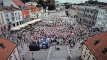Protest pod hasłem "Stop migracji" w Białymstoku, 19.07.2025, źródło: screen z kamery miejskiej