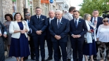 Wmurowanie kamieni pamięci przy ul. Lipowej w Białymstoku poświęconych rodzinie Kracowskich, 14.08.2025, fot. Marcin Jakowiak/UM Białystok