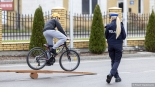 Powiatowy konkurs z zakresu bezpieczeństwa ruchu drogowego w Łomży, 14.04.2025, fot. Paweł Wądołowski