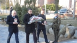 W Łomży uczczono 85. rocznicę pierwszych masowych wywózek na Wschód, 10.02.2025, fot. Adam Dąbrowski